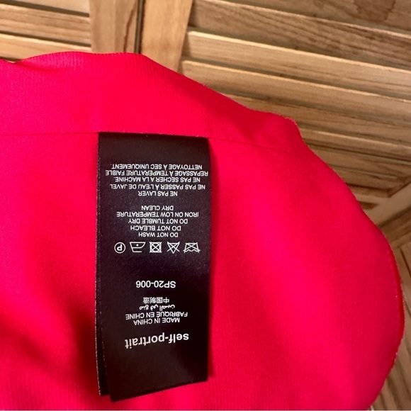 SELF-PORTRAIT One-shoulder Velvet Crop Top in pink size 2 - Picture 7 of 9